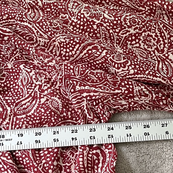 Free People We The Free Cool Meadow Red Boho Printed Blouse Cotton Size Small - Picture 12 of 15